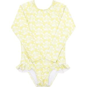 MINNOW Girls Citron Blossom Rashguard One Piece sz 3/4